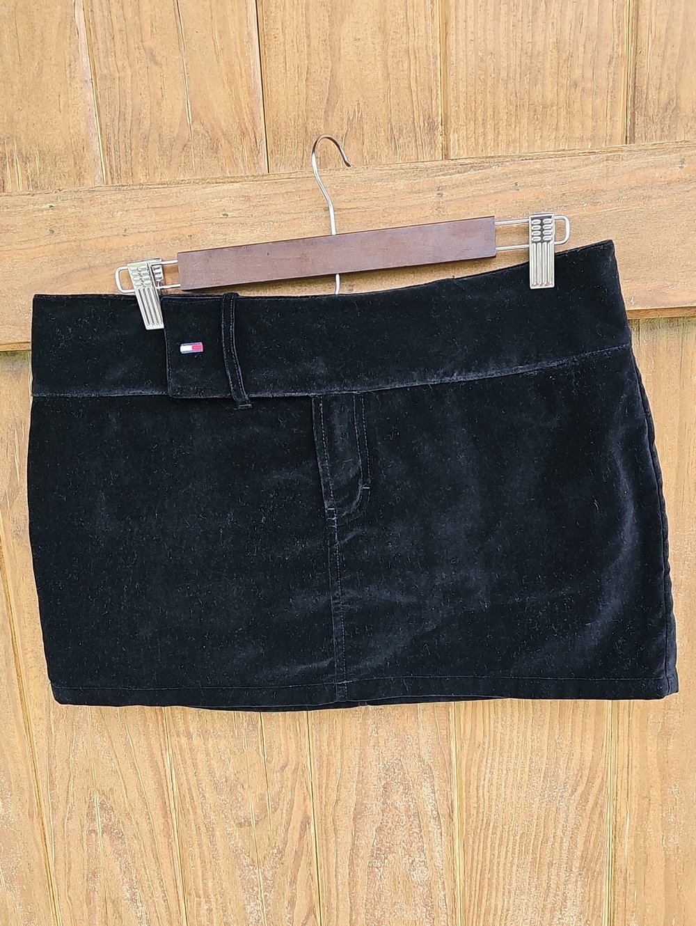 Tommy Hilfilger Black Velvet Mini Skirt